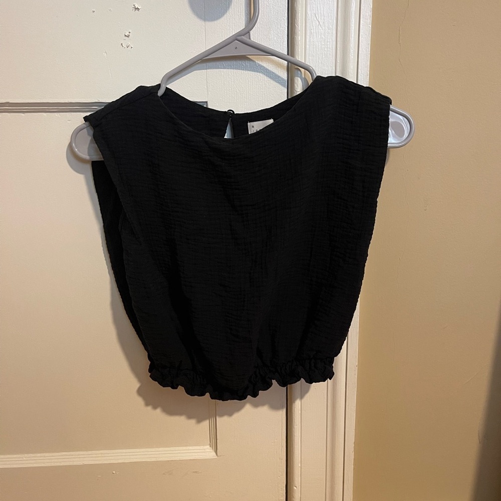 Black Sleeveless Top with keyhole